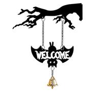 Halloween Bells for Door, Gothic Ornament, Ghost Bat Design