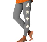 Halloween Biker Shorts Femmes Slim Mode Leggings Halloween Imprimé Sport Yoga Pantalon Leggings Fishnet Pants, gris, S
