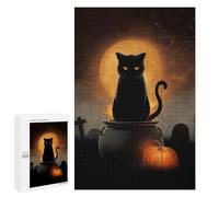 Halloween Black Cat Cauldron Scene Puzzle 1000 Pièces Educa Jouet en Bois Cadeau Unique Décoration Intérieure Jeu Éducatif Challenge Toy Adultes Et Enfants À Partir De 14 Ans 1000 PCS