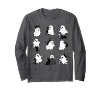 Halloween Black Cat & Ghost Saison effrayante Manche Longue