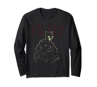 Halloween Black Cat Ops on The Prowl Chat Noir pour Femme Manche Longue