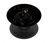 Halloween Black Cat Ops on The Prowl Chat Noir pour Femme PopSockets PopGrip Adhésif