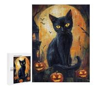 Halloween Black Cat Scene Puzzle 500 Pièces Educa Jouet en Bois Cadeau Unique Décoration Intérieure Jeu Éducatif Challenge Toy Adultes Et Enfants À Partir De 14 Ans 500 PCS