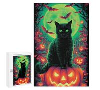 Halloween Black Cat with Pumpkins-1 Puzzle 1000 Pièces Educa Jouet en Bois Cadeau Unique Décoration Intérieure Jeu Éducatif Challenge Toy Adultes Et Enfants À Partir De 14 Ans 1000 PCS