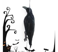 Halloween Black Crows | Figurine réaliste de corbeau mort pour jardin - Statues d'oiseaux d'extérieur pour cour, porche, bal masqué, maison hantée, terrasse, jardin, Noël