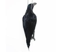 Halloween Black Crows, Realistic Dead Crow Decoy Figurine, Lifelike Feathered Bird Sculpture, Lightweight and Easy to Position for Thanksgiving Displays, Haunted House, Terrace