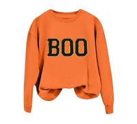 Halloween Blouse pour Physique Chimie Sweat-Shirt d Femme, Joli t-Shirt Graphique, Pull à col du Cou, Hauts Lycée Taille S(Orange,XXL)