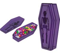 Halloween Boîte de cercueil Violet Cercueil de bonbons Fête des Fantômes Décoration Boîte squelette flambant neuve Bac à bonbons Décoration de table effrayante Boîte de fête, couleur : Violet