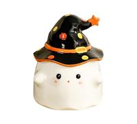 Halloween Bowl Offrez-vous Halloween avec une tasse en céramique dotée d'un couvercle sécurisé, un compagnon de boisson festif qui illumine chaque instant de votre journée (C, 13x7. 8x7. 8cm)