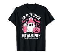 Halloween Breast Cancer Women in October We Wear Pink T-Shirt