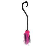Halloween Broom | 37 in Witch Broom for Kids | with Ribbon Portable Wall Outdoor Front Yard Indoor Home Door Decorations for Festive Display