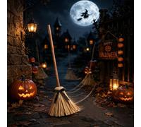 Halloween Broom That Moves Animated Floating Witch Broom with Spooky Sounds (1pc)