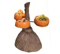 Halloween Broomstick Snack Bowl Stand - Halloween Snack Bowl Stand| Pumpkin Snacks Bowls Stands | Hallôween Party Favors Cupcake Stands | Decorative Home Kitchen|Wooden Cupcake Dessert Plates Ornament