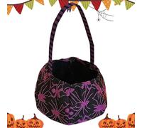 Halloween Bucket, Candy Holder, Velvet Trick-or-Treat Bag, Lightweight Design, Festive Print, Easy to Carry, Reusable Storage, Fun for All Ages, Perfect for Kids, Cosplay, Outdoor Night