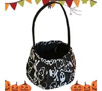 Halloween Bucket, Candy Trick Or Treat Bag, 6.3x5.12x1.18 inches Reusable Festival Bucket for Outdoor Night Adventures, Family Cosplay, Holiday Photos and Goodie Collection
