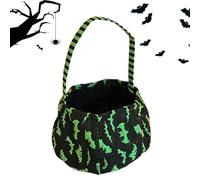 Halloween Bucket, Candy Trick Or Treat Bag, 6.3x5.12x1.18 inches Reusable Festival Bucket for Outdoor Night Adventures, Family Cosplay, Holiday Photos and Goodie Collection