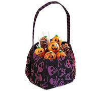 Halloween Bucket, Candy Trick Or Treat Bag, 6.3x5.12x1.18 inches Reusable Festival Bucket for Outdoor Night Adventures, Family Cosplay, Holiday Photos and Goodie Collection