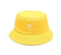 Halloween Bucket Hat Hip Hop Skull Pattern Neutral Bucket Hat Outdoor Hat Fashion Hat Sun Hat Trendy Cool Accessories Embroidery 3D Patternse (Coton, Jaune (Couleur))