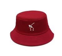 Halloween Bucket Hat Hip Hop Skull Pattern Neutral Bucket Hat Outdoor Hat Fashion Hat Sun Hat Trendy Cool Accessories Embroidery 3D Patternse (Coton, Bordeaux)
