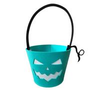 Halloween Bucket, Light Up Bag, Fluorescent Trick or Treat Container, Kids Candy Tote, Felt Party Favor Holder 9.45x6.3x6.3 Inches for Chocolates, Snacks, Goodies, Supplies, Event Decorations