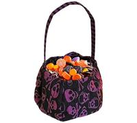 Halloween Bucket, Trick-Or-Treat Candy Bag for Kids, Festival Tote for Outdoor Night Adventures, Family Cosplay Holiday Photos Party Favors and Costume Goodies, 6.3x5.12x1.18 Inches