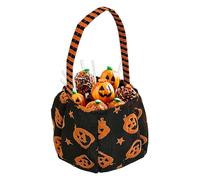 Halloween Bucket, Trick or Treat Candy Container, 6.3x5.12x1.18 inches, Gift Collection Holiday Decoration, Festival Bag for Kids Outdoor Night Adventures, Family Party Photos and Goodie