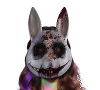 Halloween Bunny Masque, Halloween Face - Accessoires de Costume pour Festival Célébration Stage Show Masquerade Cosplay Play Party Vacances Famille Gathering