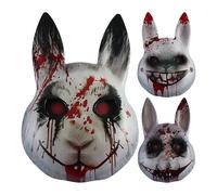 Halloween Bunny Masque - masque de lapin à fourrure effrayant, de visage sanglant | Accessoire de costume d'Halloweens, de lapin d'horreur avec faux couteau, accessoire de fête de mascar