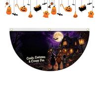 Halloween Bunting Flag 90x45cm - Pumpkin Half Fan Shape Banner