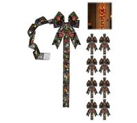 Halloween Cabinet Bow Decoration Light-Up Pumpkin Ribbon Wreath for Door | Reusable Festive Wrinkle-Resistant Fast Assembly Present Giant LED Decor for Front Door Mantel Pantry Cupboard(8pcs-b)