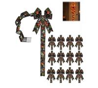Halloween Cabinet Bow Decoration Light-Up Pumpkin Ribbon Wreath for Door | Reusable Festive Wrinkle-Resistant Fast Assembly Present Giant LED Decor for Front Door Mantel Pantry Cupboard(12pcs-b)