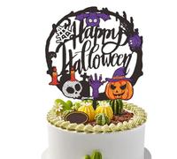 Halloween Cake Topper - Toppers en dessert en acrylique | Décoration de gâteau d'horreur-Glow | Décorations d'Halloween effrayantes | Photos à gâteaux classiques pour les fournitures de fête