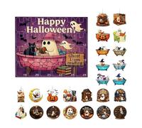 Halloween Calendar 2025, 24 pièces Horror Figures Countdown, 12.6x11.02 pouces, décorations de vacances effrayantes pour les bureaux appartements familiaux Dormières Adolescents Écoles Hauts et fêtes