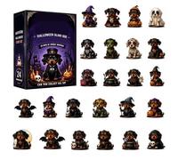 Halloween Calendar Advent - 24-Piece Dachshund Acrylic Figurine Countdown