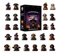 Halloween Calendar Advent - 24-Piece Dachshund Acrylic Figurine Countdown