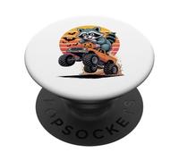 Halloween Camion Monstre Raton Laveur Panda Poubelle PopSockets PopGrip Adhésif