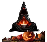 Halloween Candle Holder, Decorative Ghost Witch Candlestick, Festive Home Decoration, Perfect for Fall Season School Events Family Gathering Living Room, Easy to Move, 3.54x1.57x4.33 in