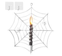 Halloween Candle Holder, Spider Web Decor, Black, Silver,Gold, Gothic Wall Sconce Mount, Festive Candle Stand for Interior Party Hallway Bedroom Holiday Setup Festival Home Accent