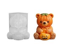 Halloween Candle Mold - 3.07x2.95x3.3 Inch Reusable Silicone Pumpkin Bear