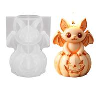 Halloween Candle Mold - Silicone Pumpkin & Bat Resin Soap Mould Set