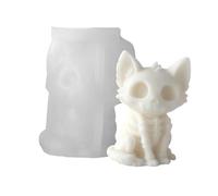 Halloween Candle Molds - 3D Silicone Cute Scary DIY Candle Making Mold, Easy Release Craft Tool | Skeleton Puppy Kitten Resin Soap Plaster Epoxy Ornament Mold For Home DIY Craft Use