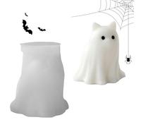 Halloween Candle Molds, Silicone Resin Casting Molds, Non Stick Cute Epoxy Moulds, Flexible Craft Molder Supplies for Making Chocolate, Cake Decor, Soap and Gypsum, White