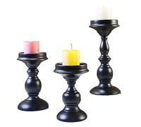 Halloween Candlestick Holder | Black Candle Holders Table Decor - 3 Pieces Home Decor Halloween Decorations for Apartment Farmhouse Church Party Christmas Thanksgiving