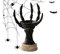 Halloween Candlestick Holder - Votive Candle Stand Ghost Claw | Resin Tealight Lantern Holder | Matte Black Candle Stick Stands for Taper Candles | Table Centerpiece Candlestick for Home