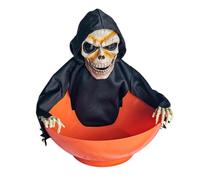 Halloween Candy Bowl - Animated Screaming Skull - Motion Sensor Tray For Pa