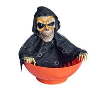 Halloween Candy Bowl - Animated Screaming Skull - Motion Sensor Tray For Pa
