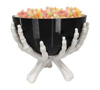 Halloween Candy Bowl, Gothic Skeleton Hands Candy Storage Holder, 5.12x5.12x3.94 Inches Multifunctional Halloweens Organizer, Scary Home Decoration ideal for Kitchen, Bedroom, Living Room, Party