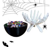 Halloween Candy Bowl - Snack Gothic Snack Serving Bols avec crânes à main, Ornement de bureau multifonctionnel, support de rangement pour la coiffeuse de la fête de la chambre | Décor de bols d'Hallow