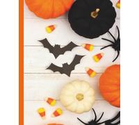 Halloween Candy Corn & Pumpkin Composition Notebook | 120 Pages | Matte Cover: Fall School Notebook with Rustic Wood Background, Bats, Candy Corn, and ... Journal for Kids, Teens, and Halloween Fans
