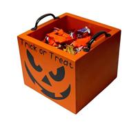 Halloween Candy Holder - Bols De Collations En Bois Avec Poignées | Affichage De Stockage De Vacances | Design Décoratif Effrayant | Thème De Table D'accueil | Utilisation De L'accent De La Fête D'éta